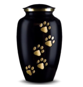 Esmalte de color azul con diseño de estampado de pata redonda Urnas de cremación de latón para mascotas Venta caliente Cenizas humanas Urnas para mascotas - Product Image 6