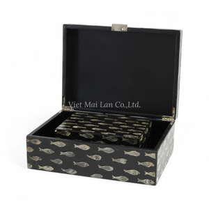 Mother of Pearl Modern Luxury Flexible <b>Decorative</b> Jewelry <b>Box</b> Artisan Shell Inlay <b>Storage</b> Accent for Interior Decor - Product Image 3