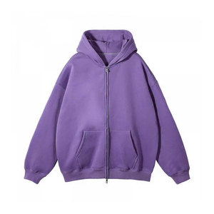 Comprar Premium personalizado de alta calidad Vintage algodón liso con capucha Fleece Heavyweight Zip up sudaderas con capucha para los hombres - Product Image 4