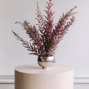 Florero de bola de flores de Metal rosa de alta calidad, cuenco redondo hecho a mano de hierro y la Oficina para el hogar, cuencos de flores decorativos de mesa - Product Image 5