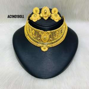 Bijoux plaqués or, un gramme d'or, ensemble de colliers exclusif à la mode pour fille et femme - Product Image 1