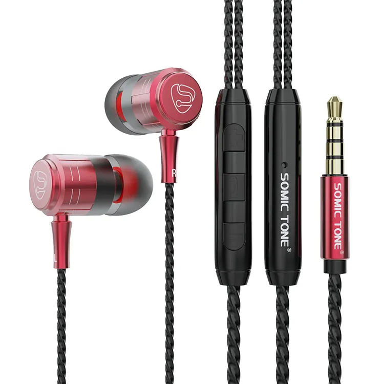 Auriculares de música SOMIC TONE E72, venta al por mayor, auriculares estéreo de Metal con cable de alta calidad, auriculares intrauditivos con soporte de micrófono OEM
