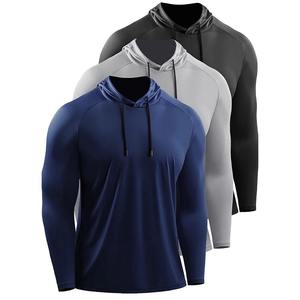 Camiseta Deportiva con Capucha 100% Poliéster Personalizable Lisa Transpirable de Secado Rápido Antibacteriana Unisex Adulto Manga Larga Baloncesto - Product Image 1