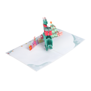 Merry Christmas 3D ตัดกระดาษงานฝีมือใหม่คริสต์มาสไดโนเสาร์ธีมต้นไม้บ้านซานตาบัตรอวยพรของที่ระลึกพิมพ์ออฟเซ็ต - Product Image 2