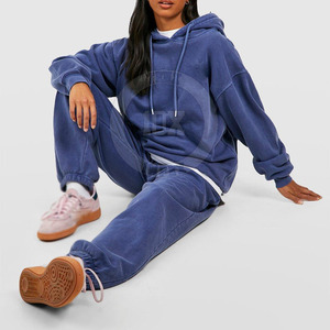 Survêtement Femme Surdimensionné Lavage à l'Acide Coupe Ample Design Personnalisé Survêtement Femme Lavage à l'Acide avec Cordon de Serrage à la Taille - Product Image 3