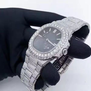 41 MM Luxe Personnaliser Automatique Mécanique En Acier Inoxydable Hip Hop Vvs Moissanite diamant Glacé Montre pour Hommes - Product Image 4
