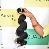 Sambungan rambut Bodywave India Virgin mentah Vendor bundel hitam selaras kutikula rambut manusia belum diproses tenun