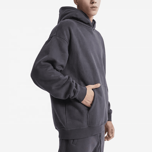 Custom hoodie vendors wholesale 450 grams <b>pullover</b> no drawstring plain oversize hoodie <b>men</b> 80% cotton 20% polyester hoodies - Product Image 4