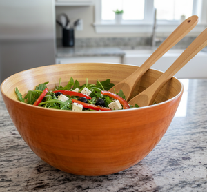 Ensaladera impresionante superventas de alta calidad mayorista, cuenco de bambú hilado hecho a mano para hacer ensaladas, frutero - Product Image 4