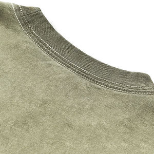 T-shirt vintage personnalisé délavé à l'acide pour homme, 220 grammes, motif uni, logo frontal, style streetwear vieilli - Product Image 6