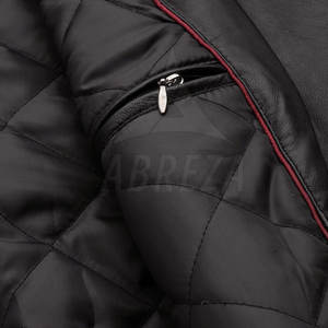 Chaqueta de Cuero de Invierno para Hombre de Alta Calidad Personalizada OEM, Cierre de Cremallera, Transpirable, Piel de Vaca, Cuello Alto, Forro de Poliéster, Casual - Product Image 6