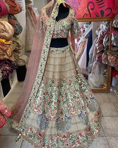 งานปักเลื่อมทำด้วยมือคุณภาพระดับพรีเมียมทำงานร่วมกับแคนแคนแคนและผ้าใบ Patta lehenga Choli สำหรับเด็กผู้หญิงของขวัญจากอินเดีย - Product Image 2