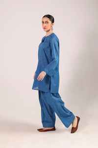 Farshi Luxury 2-Piece Ladies Suits Modest Formal Solid Pattern Lace Beading Decoration Pakistani Indian Style Wholesale Pakistan - Product Image 3