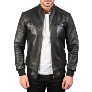 Blouson d'hiver en cuir grande taille pour homme, personnalisé, style streetwear ample, respirant, imperméable, nouveau modèle, col montant - Product Image 3