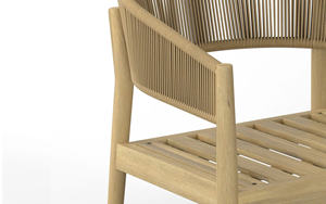 Chaise de salle à manger en bois d'acacia massif moderne tressée à la corde, fournisseur de haute qualité OEM/ODM pour les meubles de café et de restaurant - Product Image 4