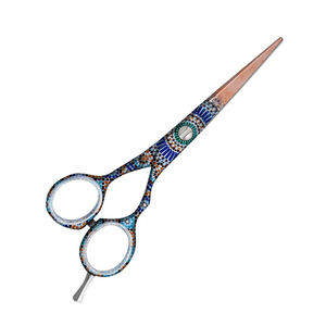 Ciseaux de coiffure professionnels en gros avec repose-doigts réglable, meilleurs ciseaux de coupe de cheveux en acier allemand, revêtement papier personnalisé - Product Image 2