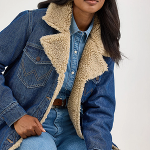 แจ็กเก็ตยีนส์ขนเฟอร์สำหรับผู้หญิงแจ็กเก็ตยีนส์ผ้าคอตตอนระบายอากาศได้ดีสไตล์คลาสสิกสำหรับฤดูหนาว - Product Image 4