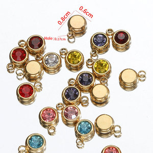 Colgantes y dijes de moda de acero inoxidable 316L chapados en oro PVD de 14K y 18K personalizados DIY para la fabricación de joyas con dijes de diamantes de imitación para pulseras - Product Image 2
