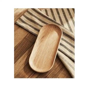 Plato de cena de madera rústico hecho a mano, plato ecológico de primera calidad en forma para uso doméstico y en restaurante almacenado - Product Image 6