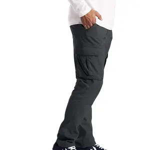 2023 New Arrival Men's Casual nylon Pants Side Button Drawstring Trousers Men cargo pants Men's Pants & Trousers
