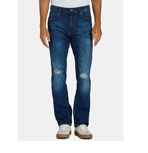 Jeans en denim délavé confortable de grande taille pour hommes Pantalons personnalisés Jeans décontractés à la mode, coupe ajustée et à motif droit pour hommes BD - Product Image 2