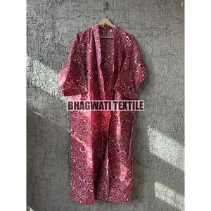 ชุดกิโมโนพิมพ์ลายดอกไม้ผ้าฝ้ายงานแฮนด์เมดชุดนอนเซ็กซี่ชุดนอนมีเชือกผูกฟรีไซส์สำหรับฤดูใบไม้ร่วงสำหรับเพื่อนเจ้าสาวฤดูร้อน - Product Image 5