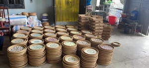 Plateau en rotin fabriqué à la main: cadeau d'artisan, présentoir de luxe, service de thé élégant, pièce de décoration-BLEU LOTUS VIETNAM - Product Image 5