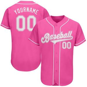 Directo Engro Sportswear Industry Custom Pink White Authentic Baseball Jersey Diseño de talla grande - Product Image 1