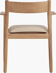 Fauteuil de salle à manger d'extérieur en teck moderne avec coussin - Product Image 4