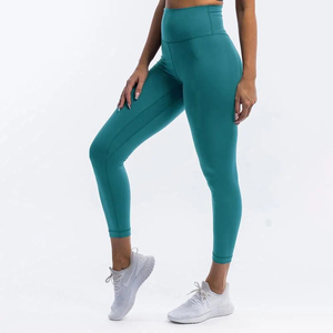 Haute qualité solide cheville longueur taille haute écologique séchage rapide respirant entraînement Gym Yoga porter femmes Fitness Sport pantalon - Product Image 2