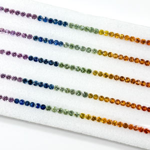 Zafiros Naturales Multicolores de 2 mm, Corte Brillante Redondo, Calidad Limpia con Lupa, Piedras Preciosas Sueltas para la Fabricación de Joyas, Venta al por Mayor - Product Image 2