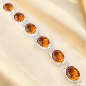 Zircon Gemstone Tennis <b>Bracelet</b> Handmade 925 <b>Sterling</b> <b>Silver</b> Luxury Jewelry for <b>Women</b> Anniversary Gift - Product Image 6