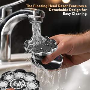 Rasoir électrique 5 en 1 pour hommes, rasoir rotatif électrique humide/sec avec têtes flottantes détachables, étanche IPX7 pour utilisation sur le corps - Product Image 6