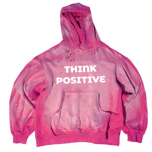 OME Service Heavy Weight Men's Oversize Hoodies Pink Color Distress Sun Fad Sudadera con capucha para hombre para invierno - Product Image 4