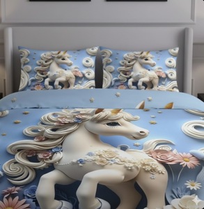 Ensemble de taies d'oreiller en microfibre imprimé licorne de rêve, 2 pièces - Product Image 3