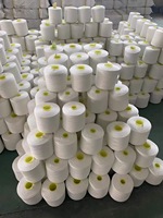 Fabricant de gros fil à coudre blanc brut résistant à la chaleur recyclé 100% polyester filé GRS
