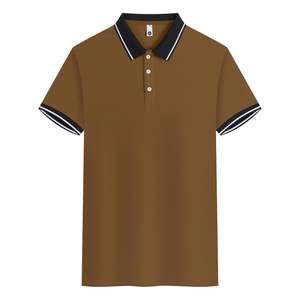 Polo à blocs de couleurs en soie glacée haut de gamme pour hommes, polo personnalisé en polyester à séchage rapide pour hommes - Product Image 4