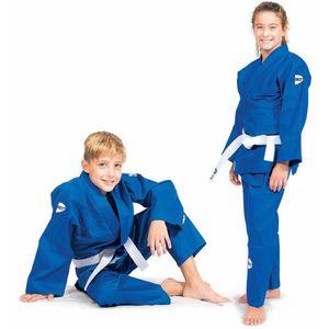 Traje de Judo Junior Green Hill, Kimono Azul de Algodón para Niños, Ropa Deportiva para Entrenamiento de Karate, Taekwondo, Lucha y MMA - Product Image 1