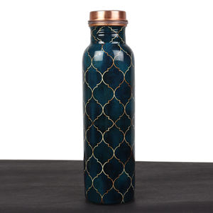 Wholesale Supply Printed Pure Copper Water <b>Bottle</b> with Direct Drinking Lid Latest Design for Home Office Travel Gym Use - Product Image 1