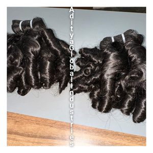 Extensiones de cabello de templo indio ondulado hinchable crudo 100%, proveedor de cabello Remy DE LA India, extensiones de cabello humano Natural - Product Image 1