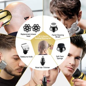 Mini Afeitadora Eléctrica Rotativa para Rostro, Kit de Afeitado con Recortador Nasal, Recargable por USB, Lavable, Multifunción - Product Image 4