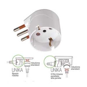 Adattatore Schuko 90° 10A a 2 Poli + Terra - Product Image 1