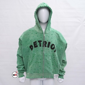 Sudadera con capucha y cremallera personalizada, de algodón 100% de alto gramaje, para invierno, oversize, con lavado ácido y efecto desgastado, estampada, unisex, tallas grandes, corte holgado y hombros caídos - Product Image 1