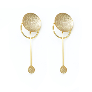 Dua ต่างหูชุบทอง18K ทันสมัยเครื่องประดับแฮนด์เมดทันสมัยทำด้วยมือด้วยทองเหลืองและโลหะผสมทองแดงสำหรับสวมใส่ในชีวิตประจำวันหรืองานแต่งงาน - Product Image 2