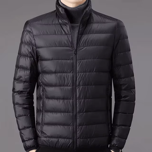 Men Formal Stand Collar Waterproof Puffer <b>Jacket</b> Windproof Zipper Closure <b>Packable</b> Winter Outerwear OEM Custom Logo Available - Product Image 2
