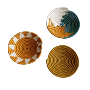 Cesta de algas marinas hecha a mano de Vietnam, decoración de plato con mimbre de bambú de ratán, colgante de pared, rústico, ecológico para interiores bohemios - Product Image 1