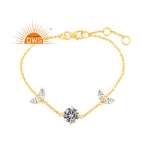 สร้อยข้อมืออัญมณี ZW ธรรมชาติชุบทอง18K ดีไซน์ล่าสุดเครื่องประดับอัญมณี - Product Image 1