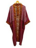 Robe indienne Floral soie Sari Kimono Vintage Sari Robe douce plage Robe de soirée indien fait à la main Kimono en soie
