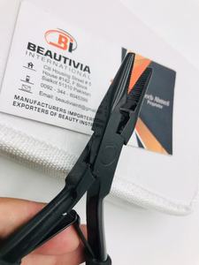 Alicate para extensiones de pelo con microcuentas y logotipo personalizado al por mayor, herramienta multifuncional de acero inoxidable negro - Product Image 2