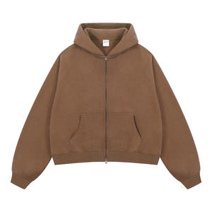 Sudadera con Capucha para Hombre, 100% Algodón, con Logotipo Personalizado, Hombros Caídos, Cierre Doble, Estilo Holgado, Gruesa - Product Image 3